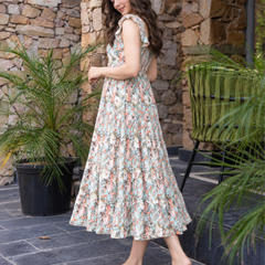 Sky Petal Tiered Dress