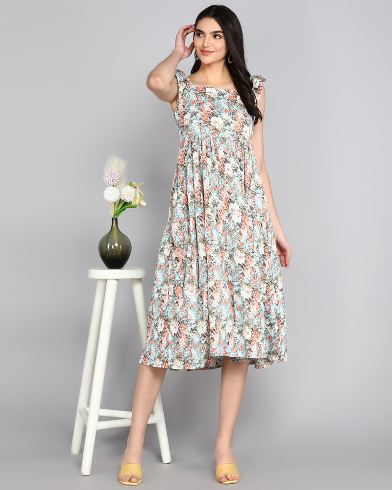 Ivory Fleur Tiered Dress