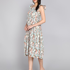 Sky Petal Tiered Dress
