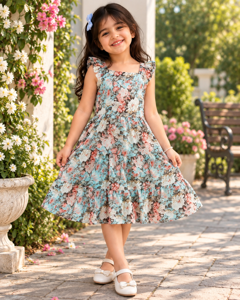 Seraphina Sky Tiered Frock