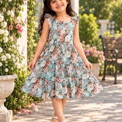 Seraphina Sky Tiered Frock