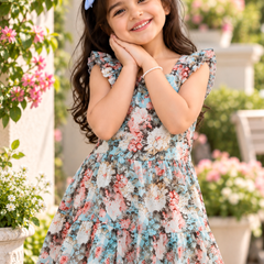 Seraphina Sky Tiered Frock