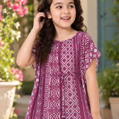 Plum Rosette Kaftan Palazzo Set