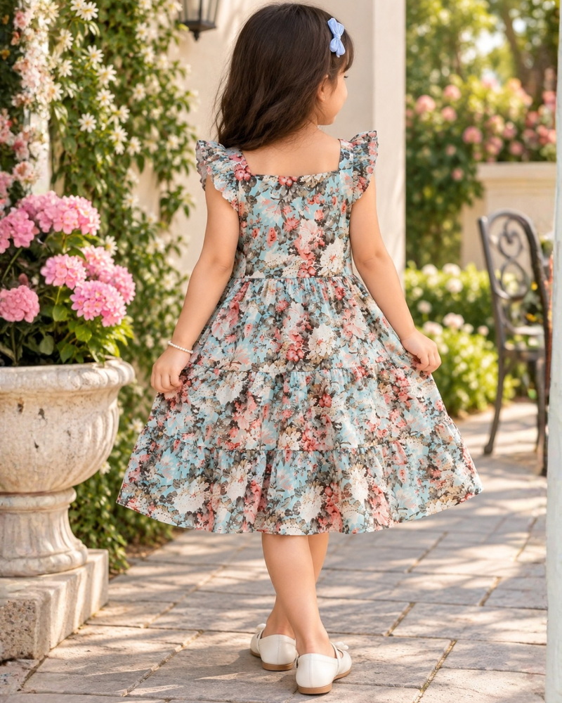 Seraphina Sky Tiered Frock