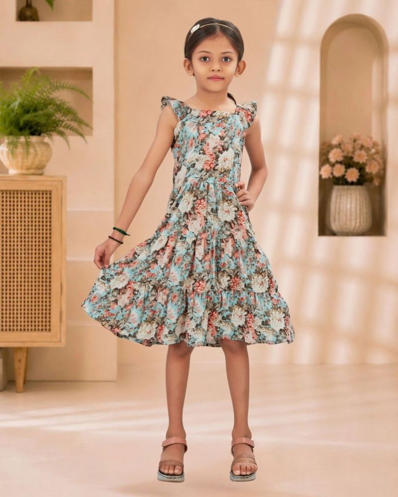 Seraphina Sky Tiered Frock