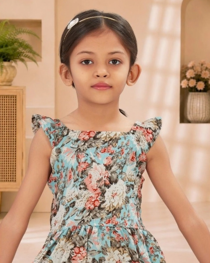Seraphina Sky Tiered Frock