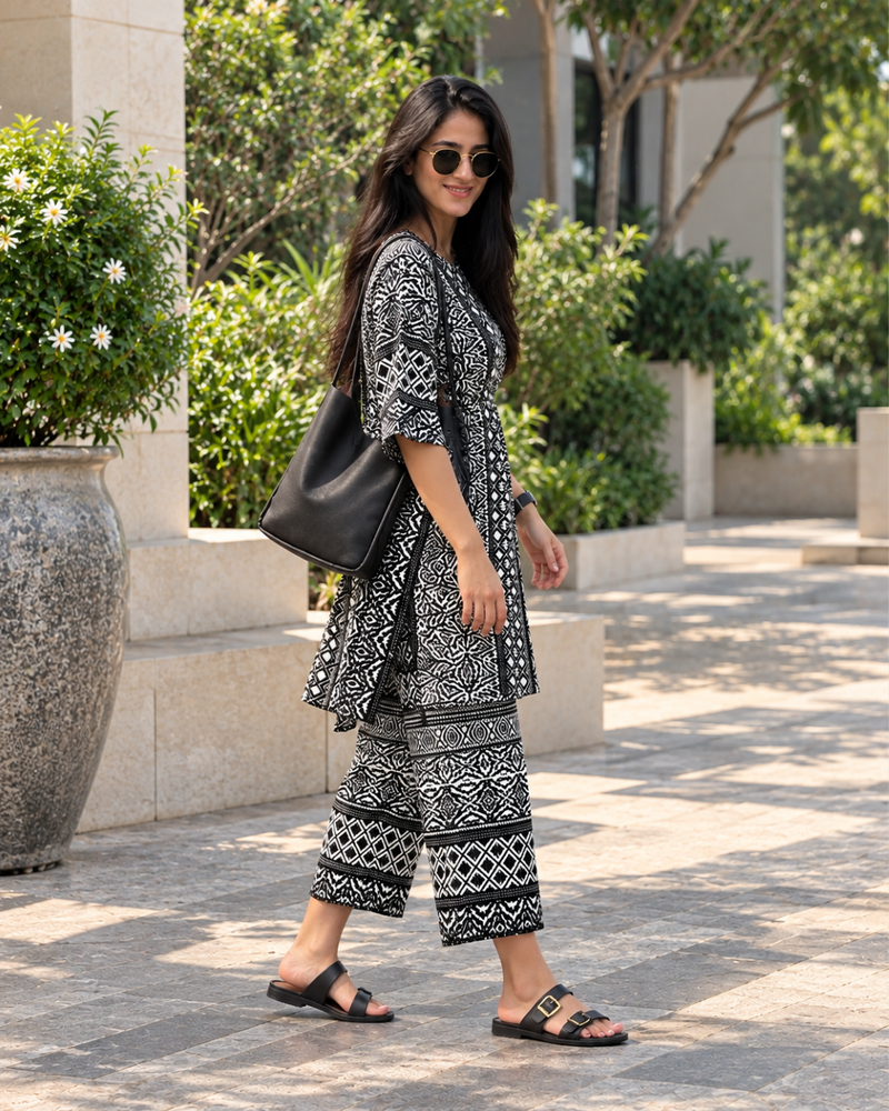Tribal Matrix Kaftan Set