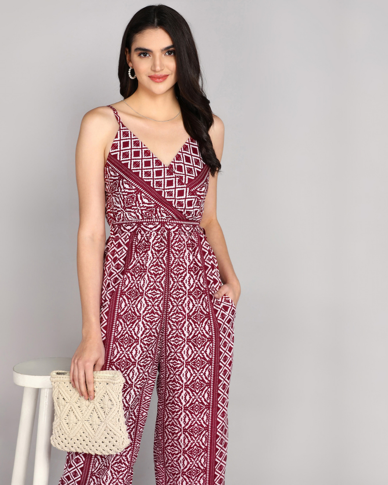 Marcellina Ikat Lattice Jumpsuit