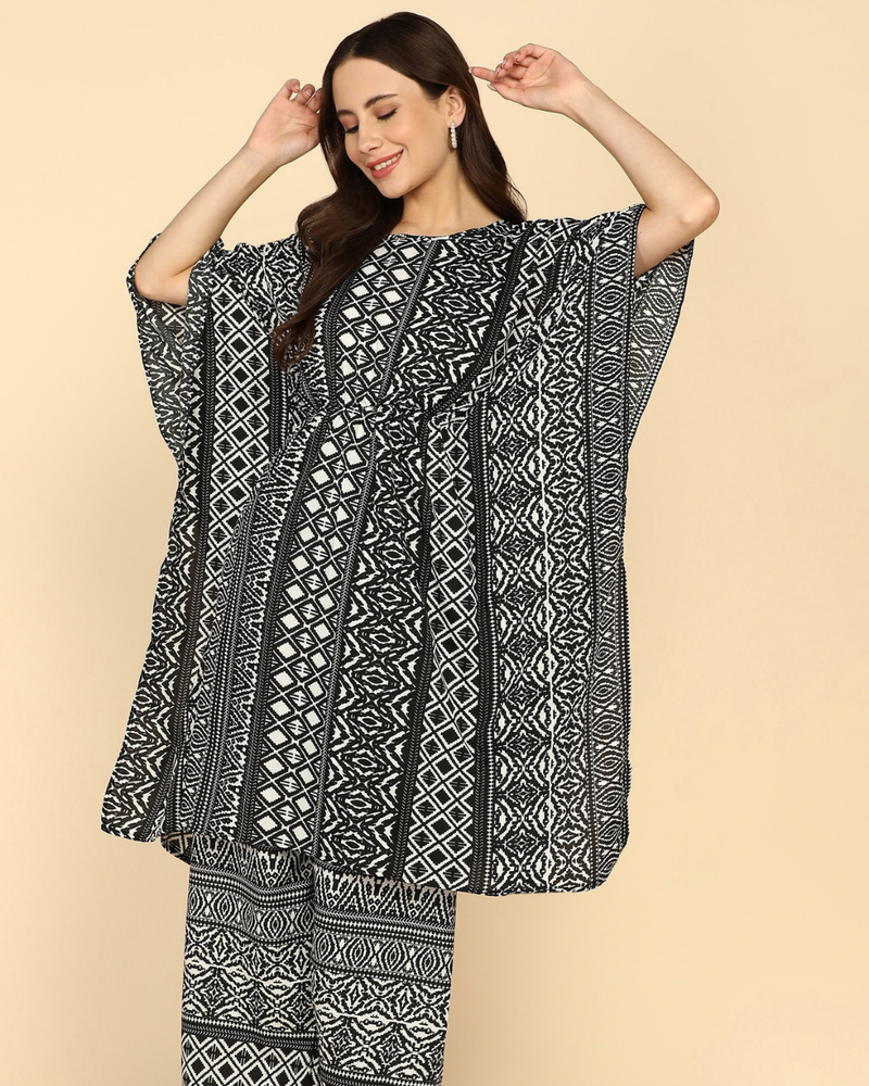 Tribal Matrix Kaftan Set