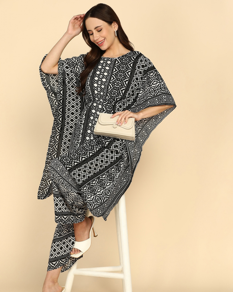 Tribal Matrix Kaftan Set