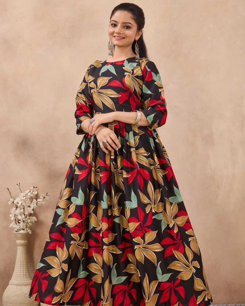 Tropicana Foliage Tiered Gown