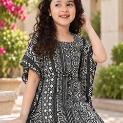 Monochrome Lattice Kaftan Palazzo Set