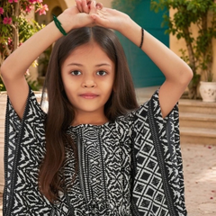 Monochrome Lattice Kaftan Palazzo Set