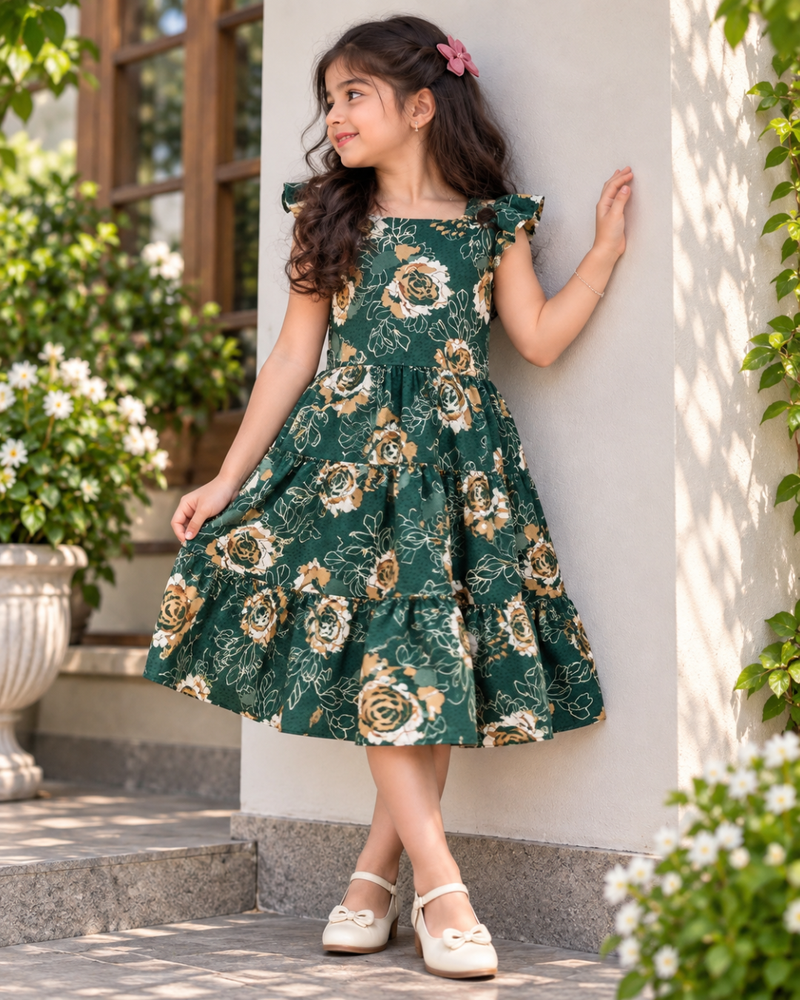 Verdant Rose Tiered Frock