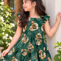 Verdant Rose Tiered Frock