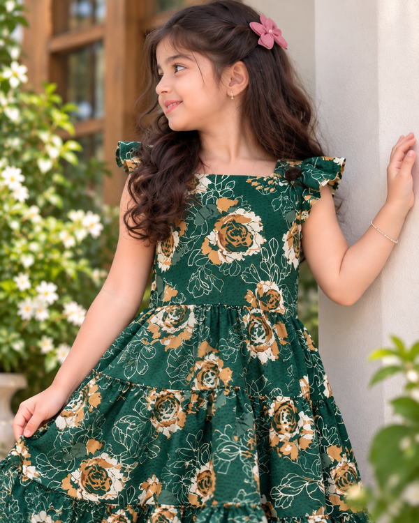 Verdant Rose Tiered Frock