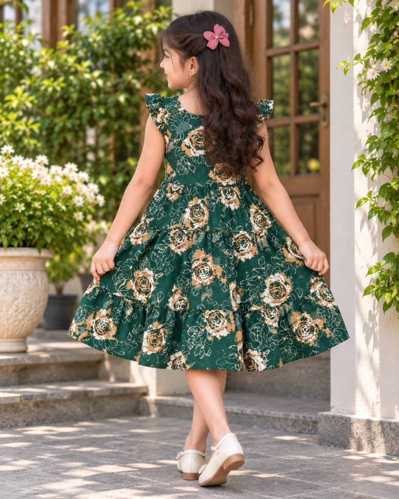Verdant Rose Tiered Frock