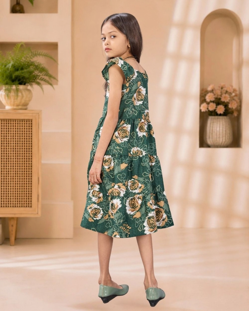 Verdant Rose Tiered Frock