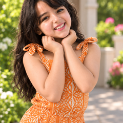 Saffron Bloom Tie-Up Playsuit