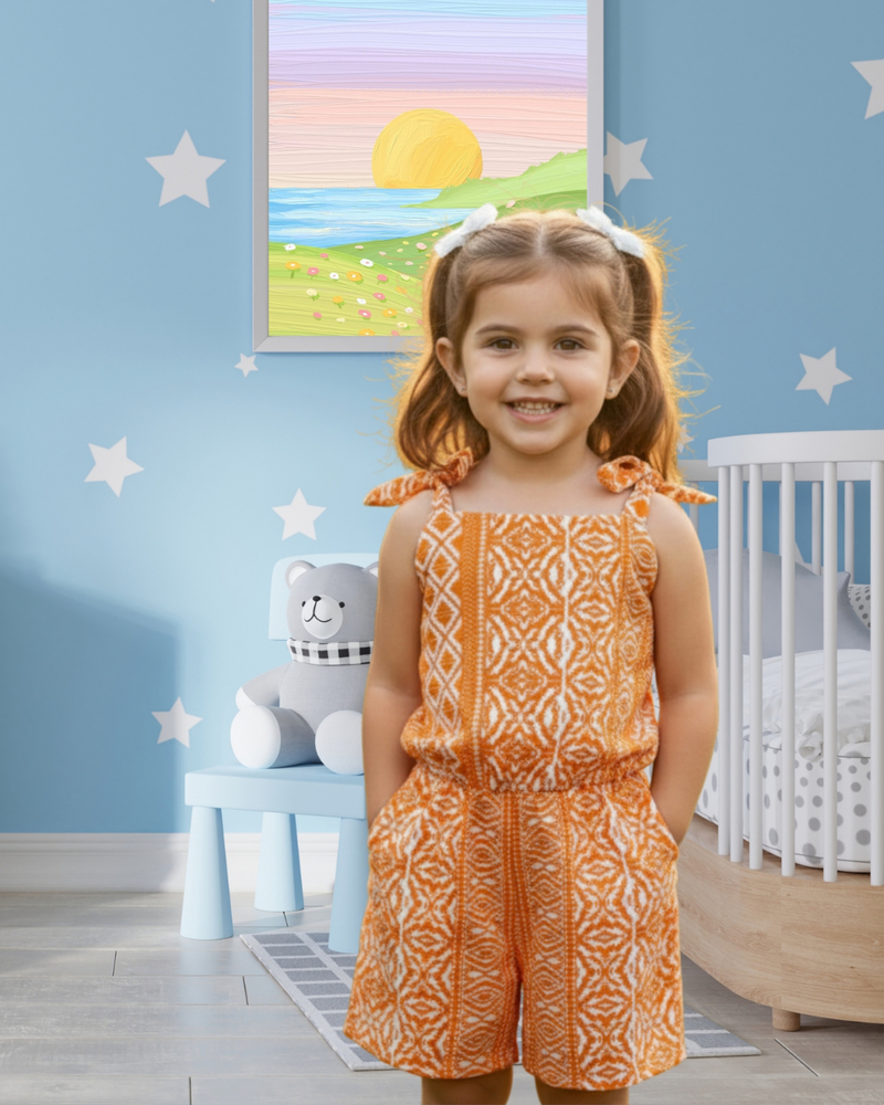Saffron Bloom Tie-Up Playsuit