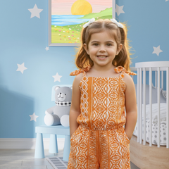 Saffron Bloom Tie-Up Playsuit