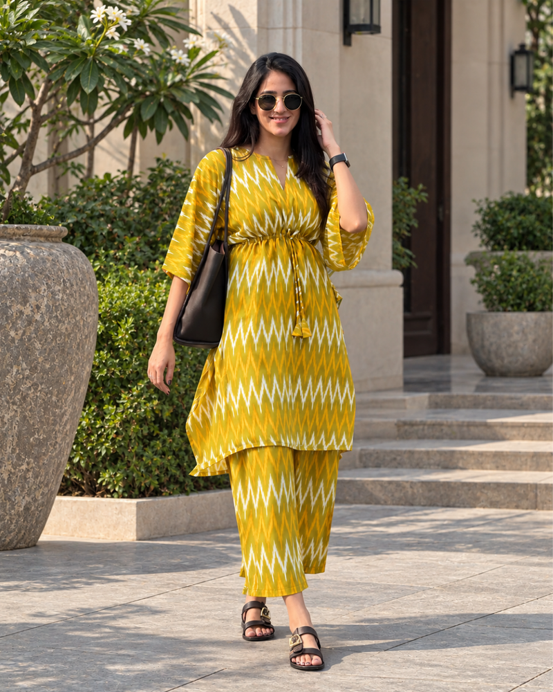 Solar Chevron Kaftan Set