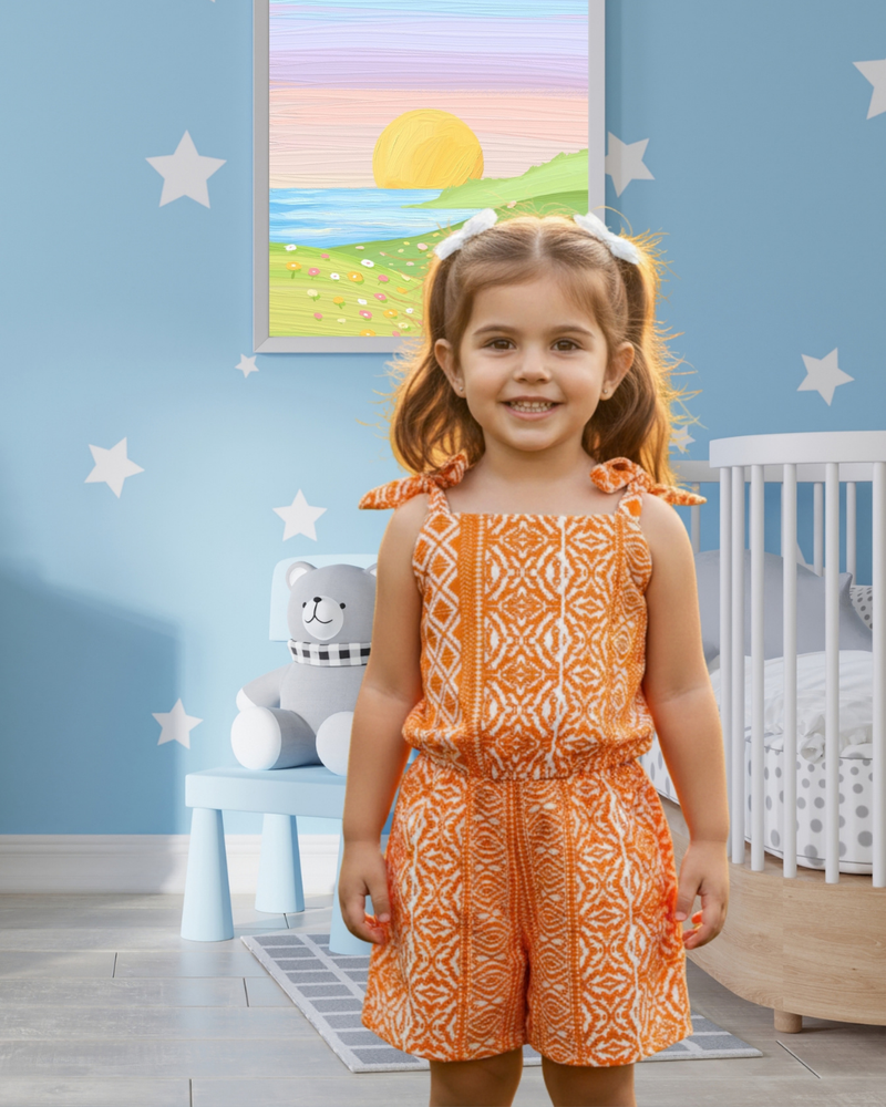 Saffron Bloom Tie-Up Playsuit