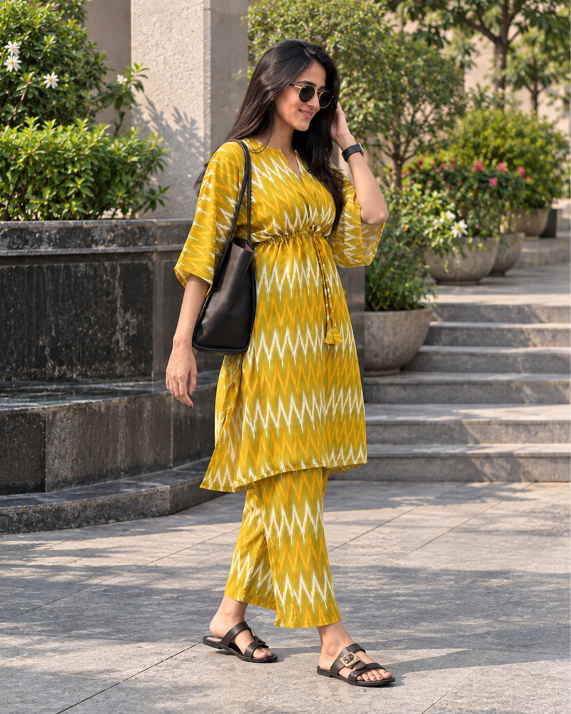 Solar Chevron Kaftan Set